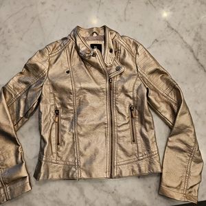 Girls' Faux Leather Moto Jacket